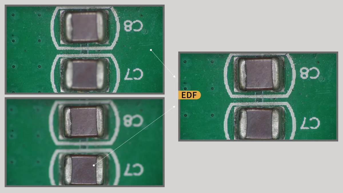 Circuit board with extended depth of field