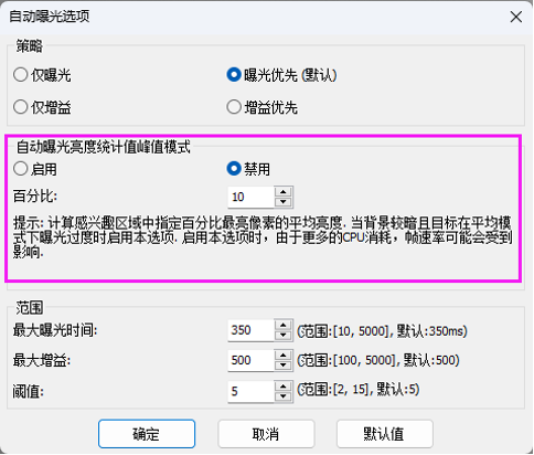 What is auto exposure peak mode What is auto exposure peak mode