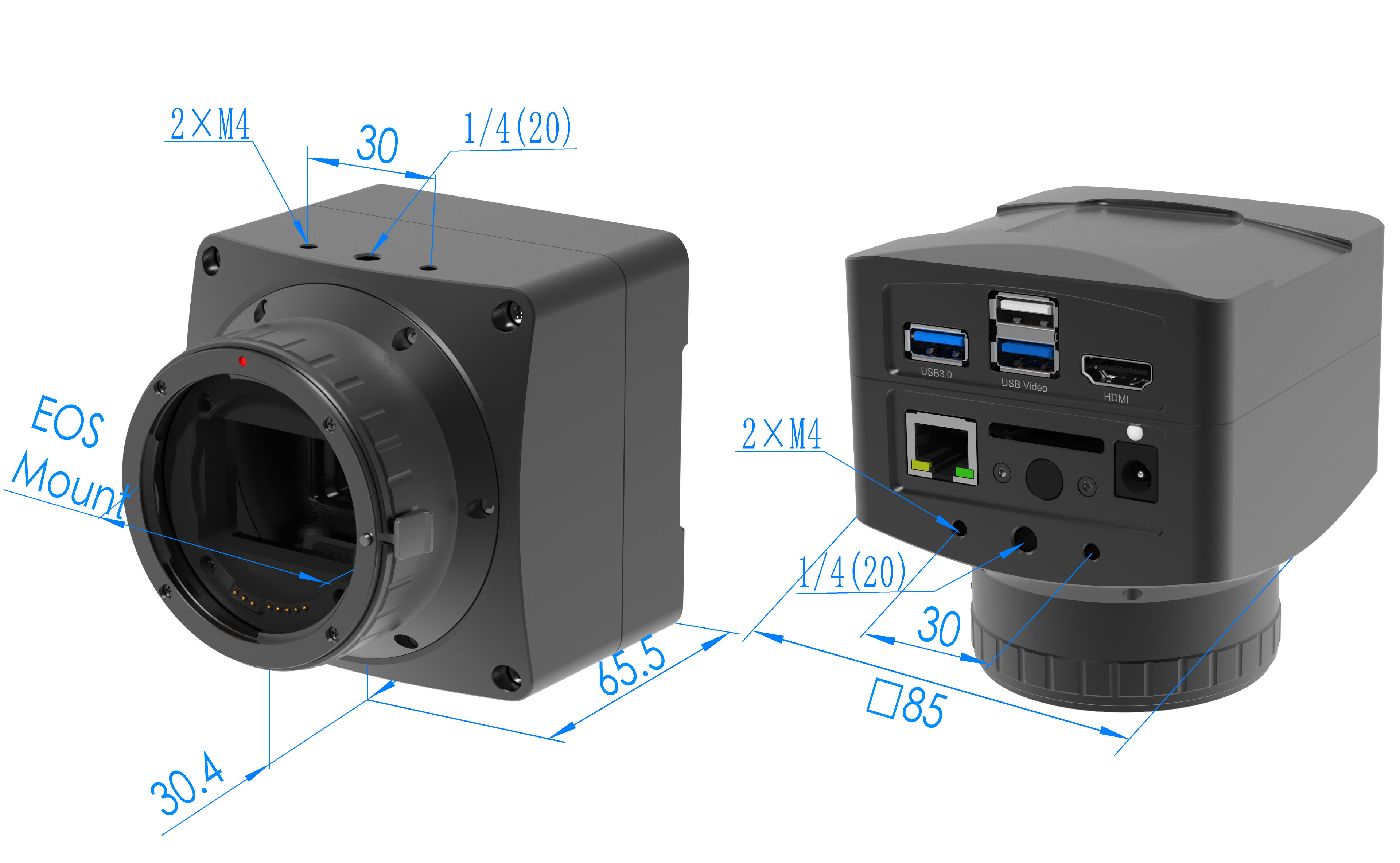 X7FCAM4K16MPA_EFL dimension overview