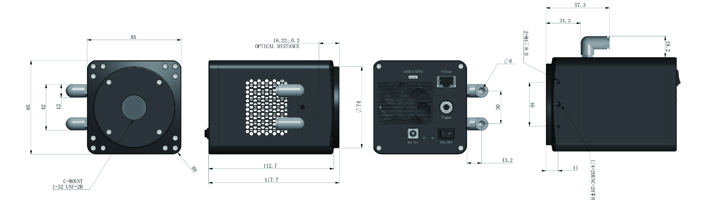 U10-10G water-cooled dimensions