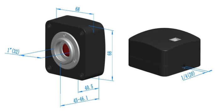 EXCCD Camera Dimensions EXCCD Camera Dimensions